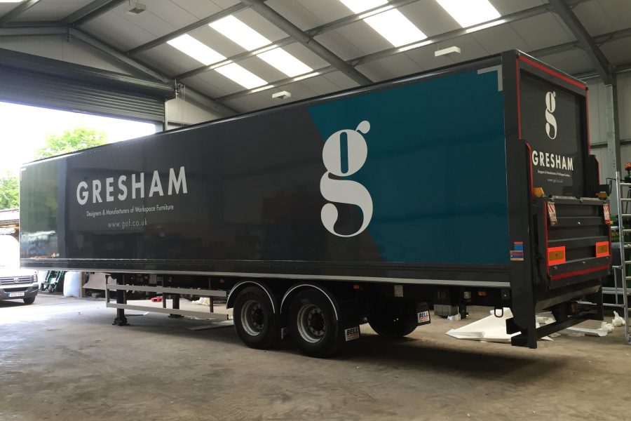 Greshams trailer livery, teal